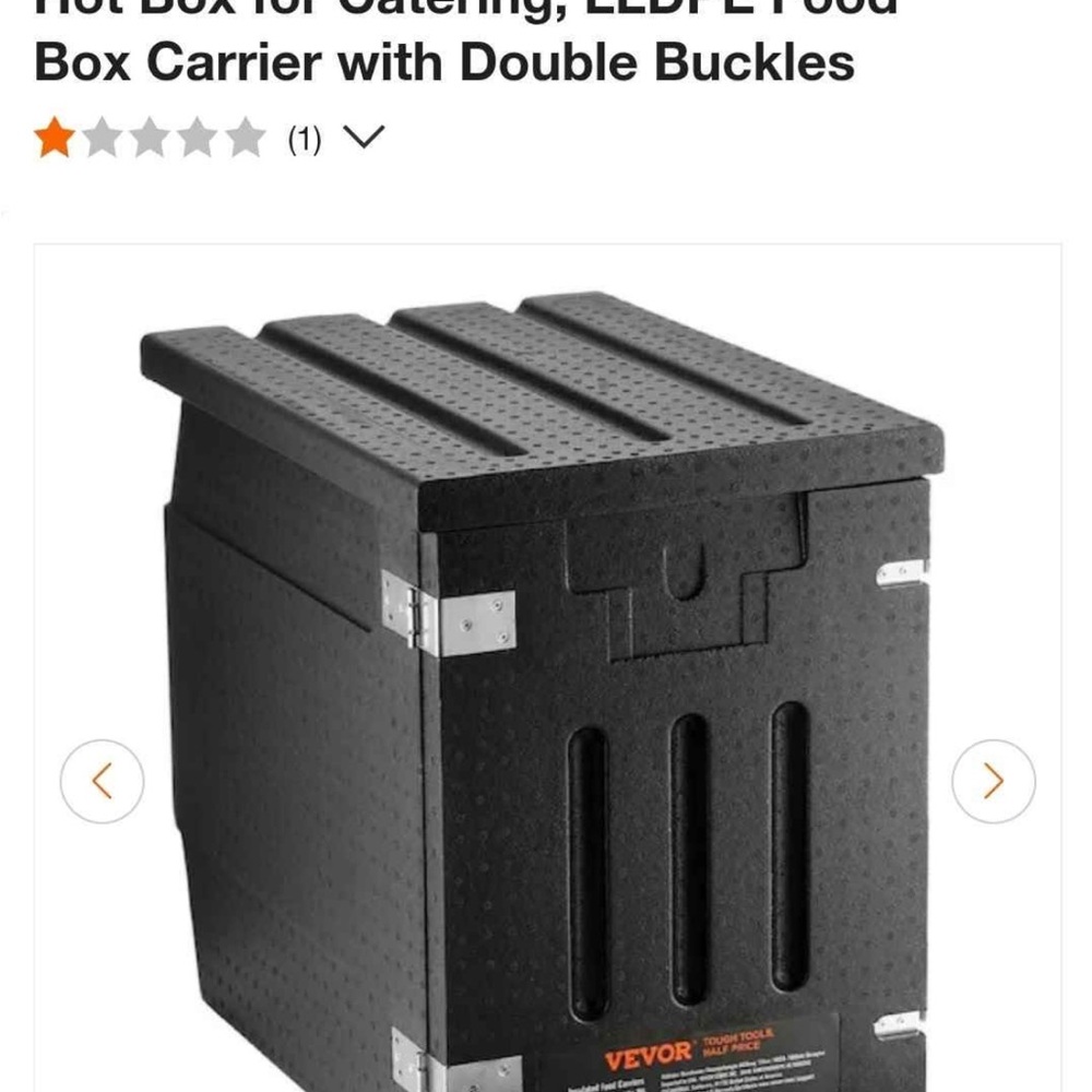 Black Insulated Food Carrier with Double Buckles Brand new in box